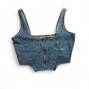 Classic Blue Denim Women's Crop Top
